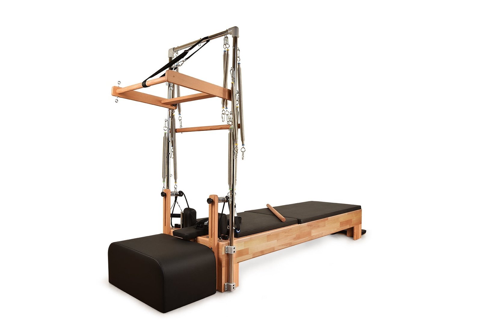 Signature European Beechwood Pilates Reformer in a sunlit home studio